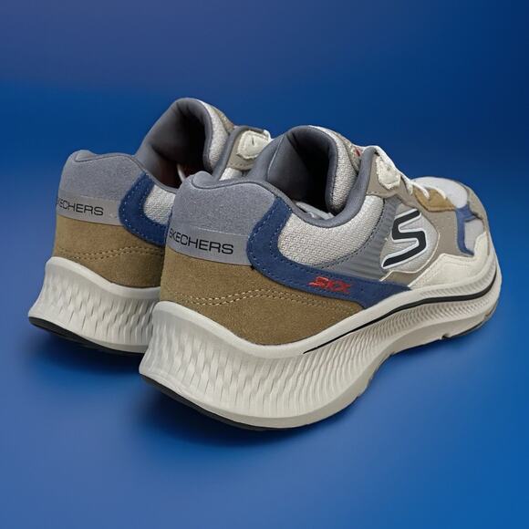 Skechers Go Run Mens Size 10 Sneakers Consistent 2.0 Retro Runner V1 Taupe Blue - Picture 3 of 9